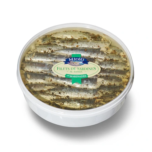 sardines marinées au basilic barquette ronde 1kg
